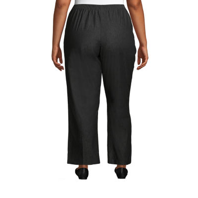 Alfred Dunner Classics Womens Plus Straight Pull-On Pants