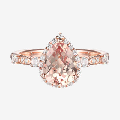 Yes, Please! Womens Lab Created Pink Sapphire 14K Rose Gold Over Silver Sterling Silver Cocktail Ring