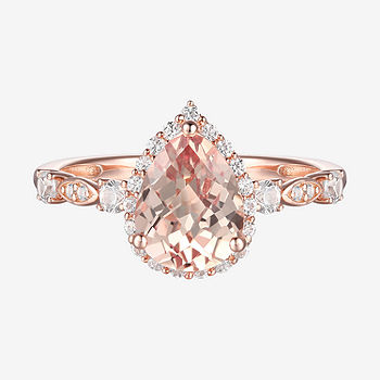 Yes, Please! Womens Lab Created Pink Sapphire 14K Rose Gold Over Silver  Sterling Silver Cocktail Ring