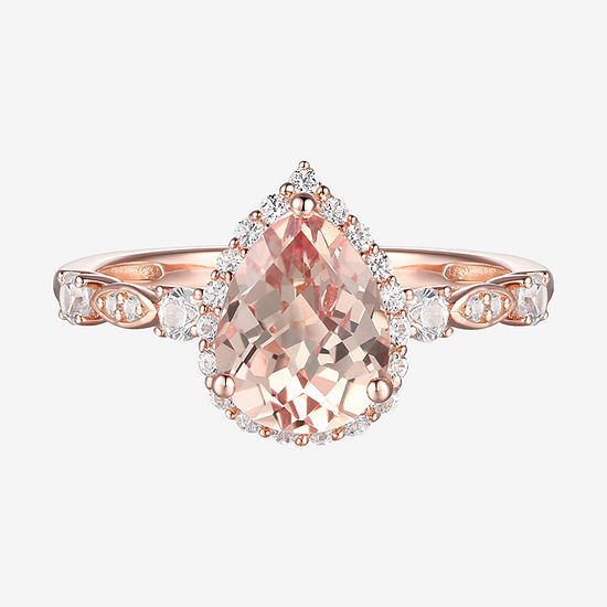 Limited Time Special! Womens Lab Created Pink Sapphire 14K Rose Gold Over Silver Sterling Silver Cocktail Ring