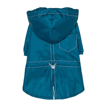 Touchdog Split-vent Designer Waterproof Dog Raincoat In Blue