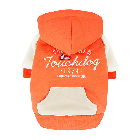 Touchdog 'heritage' Soft-cotton Fashion Dog Hoodie In Orange