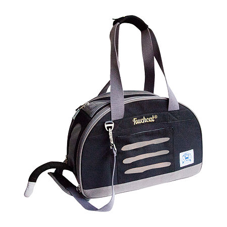 Touchdog Touchcat 'tote-tails' Designer Airline Approved Collapsible Cat Carrier In Black