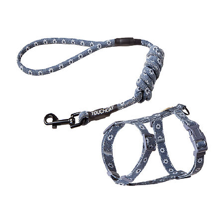 Touchdog Touchcat 'radi-claw' Durable Cable Cat Harness And Leash Combo In Gray