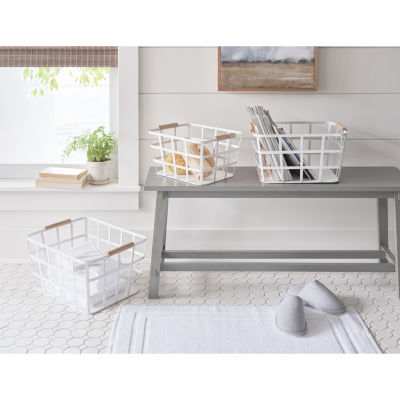 Enchante Metal Rectangular Decorative Storage Bin