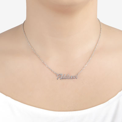 Womens Sterling Silver Name Necklace