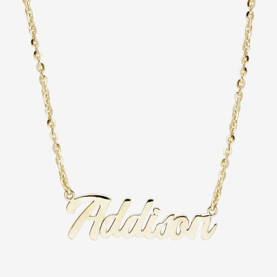 Womens 14K Gold Over Silver Name Necklace