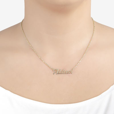 Womens 14K Gold Over Silver Name Necklace