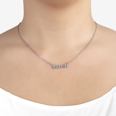 Womens Sterling Silver Name Necklace