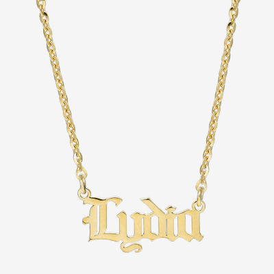 Womens 14K Gold Over Silver Name Necklace