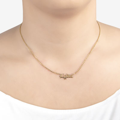 Womens 14K Gold Over Silver Name Necklace