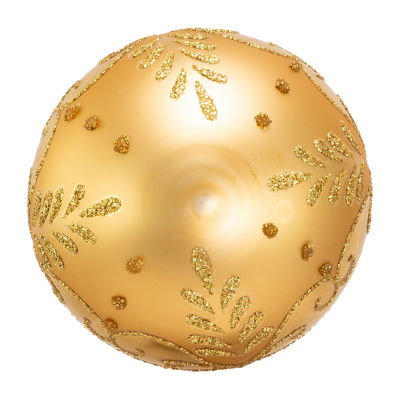 Kurt Adler 60MM Gold With Pattern Glass Ornaments 12-Piece Box
