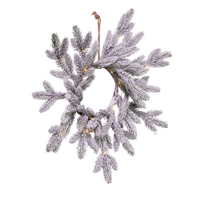 Kurt Adler Flocked Pine Indoor Christmas Wreath