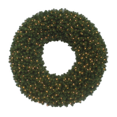 Kurt Adler 84in Pre-Lit Commercial Indoor Christmas Wreath