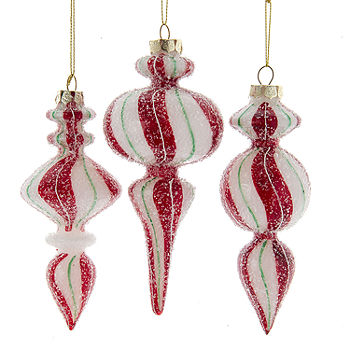 KurtAdler - Kurtadler - Peacock Heart, Onion and Finial Shaped Ornaments, 3  Assorted