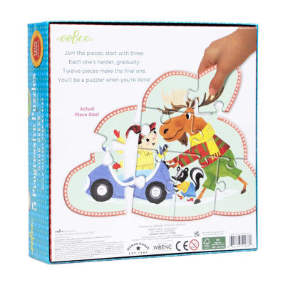 Eeboo Ready To Grow - Together Time Progressive Puzzles Set Of 5  Multi 34-pc. Puzzle