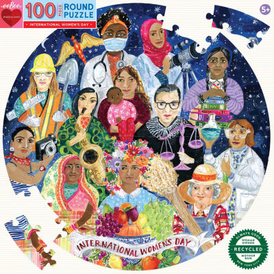 Eeboo International Women'S Day 100 Piece Round 23" 100-pc. Puzzle