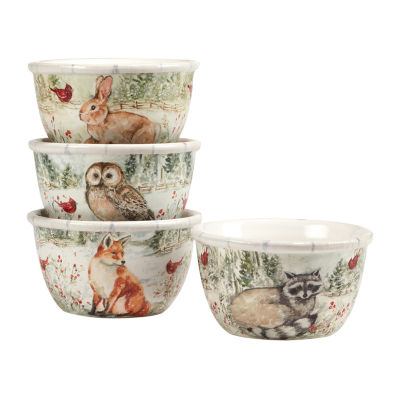 Certified International Winter's Walk 4-pc. Earthenware Ice Cream Bowl