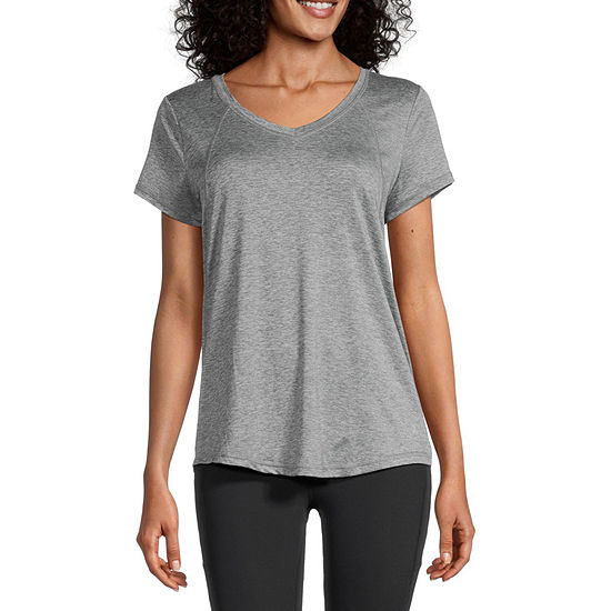 Xersion Womens V Neck Short Sleeve T-Shirt Tall