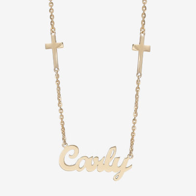 Womens 14K Gold Over Silver Name Necklace