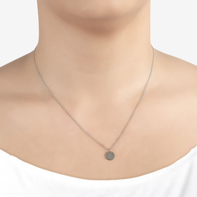 Womens Sterling Silver Initial Necklace