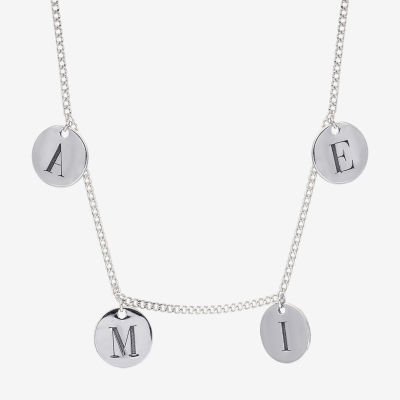 Womens Sterling Silver Inch Name Necklace