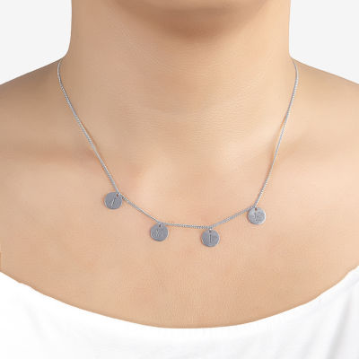 Womens Sterling Silver Inch Name Necklace