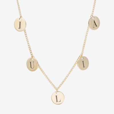 Womens 14K Gold Over Silver Name Necklace