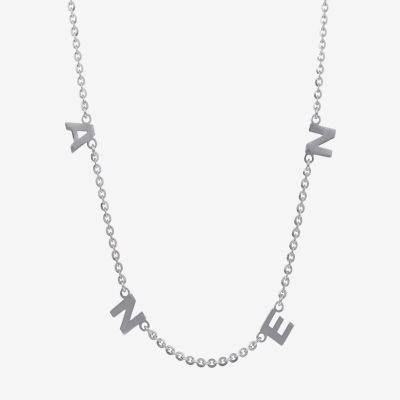 Womens Sterling Silver 16 Inch Name Necklace