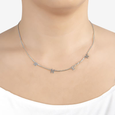 Womens Sterling Silver 16 Inch Name Necklace