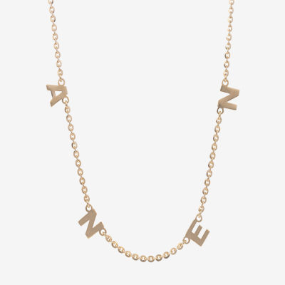 Womens 14K Gold Over Silver Name Necklace