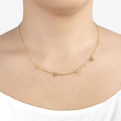 Womens 14K Gold Over Silver Name Necklace