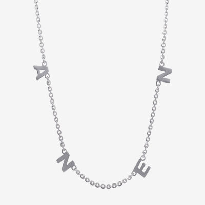 Womens Sterling Silver Name Necklace