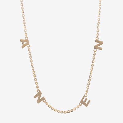 Womens 14K Gold Over Silver Name Necklace