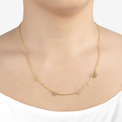 Womens 14K Gold Over Silver Name Necklace