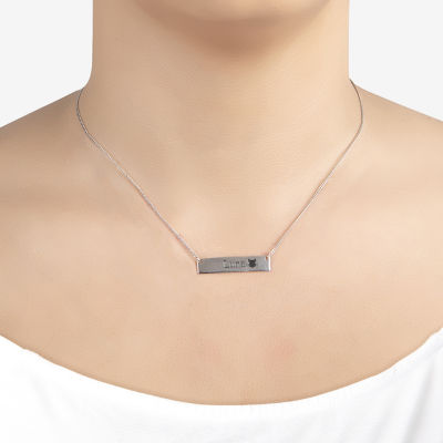 Womens Sterling Silver 16 Inch Name Necklace