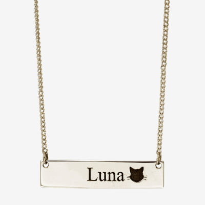 Womens 14K Gold Over Silver Name Necklace