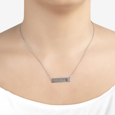 Womens Sterling Silver Inch Name Necklace