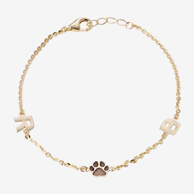Womens 14K Gold Over Silver / Inch Solid Cable Id Bracelet