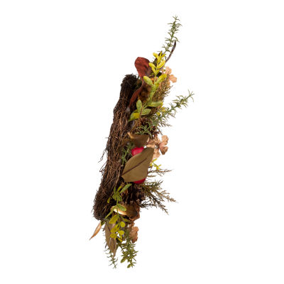 Kurt Adler Berries And Pinecone Burgundy Indoor Christmas Wreath