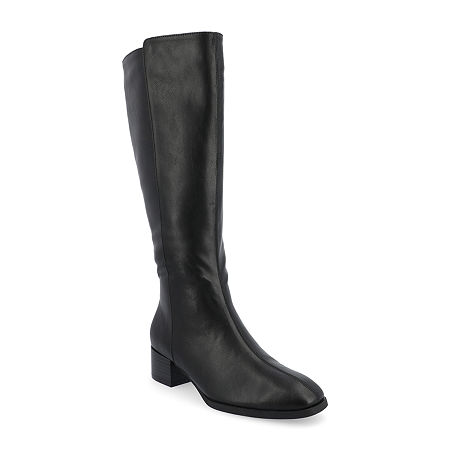Journee Collection Womens Devri Stacked Heel Dress Boots In Black