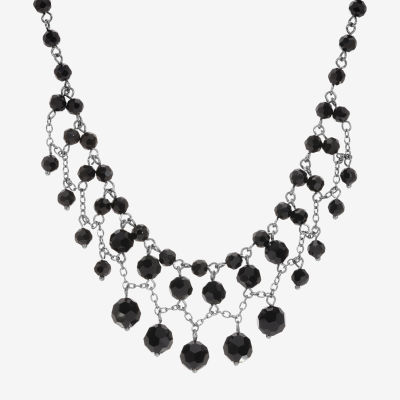 1928 Black Beaded 16 Inch Bead Beaded Necklace