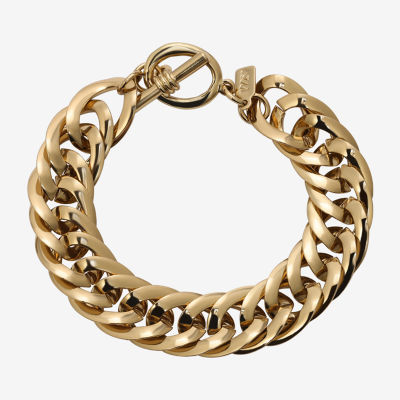 1928 Gold Tone 7.5 Inch Curb Link Bracelet