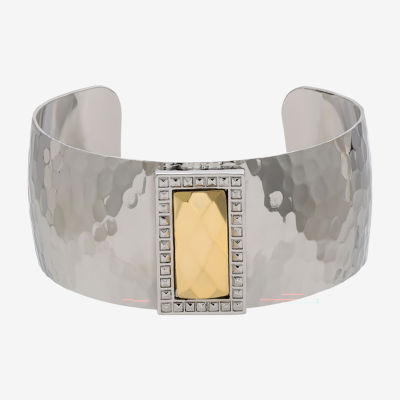 1928 Silver & Gold Tone 7 Inch Cuff Bracelet