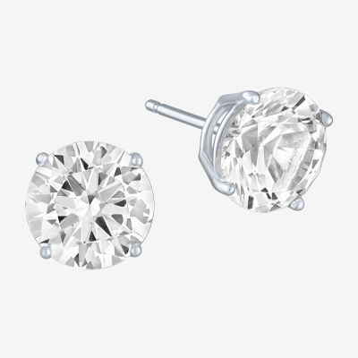 Yes, Please! Lab Created White Sapphire Sterling Silver 9mm Stud Earrings