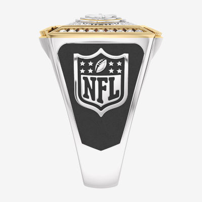 True Fans Fine Jewelry Green Bay Packers Mens 1/2 CT. T.W. Natural White Diamond 10K Two Tone Gold Fashion Ring