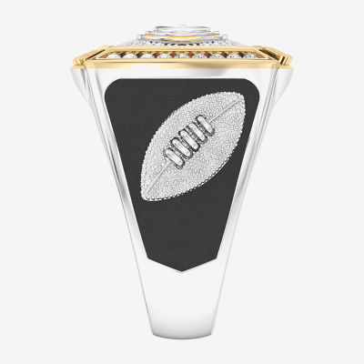 True Fans Fine Jewelry Green Bay Packers Mens 1/2 CT. T.W. Natural White Diamond 10K Two Tone Gold Fashion Ring