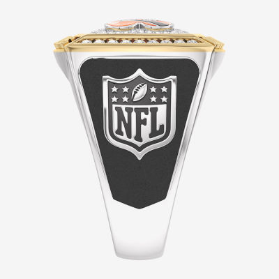 True Fans Fine Jewelry Cincinnati Bengals Mens 1/2 CT. T.W. Natural White Diamond 10K Two Tone Gold Fashion Ring