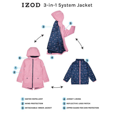 IZOD Little Girls Heavyweight 3-In-1 System Jacket