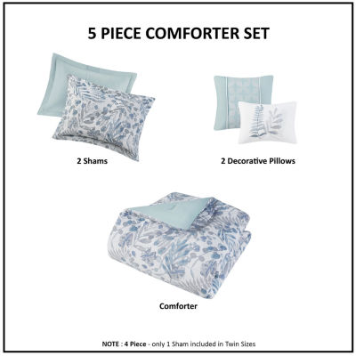 Madison Park Kairi Seersucker 5-pc. Midweight Comforter Set